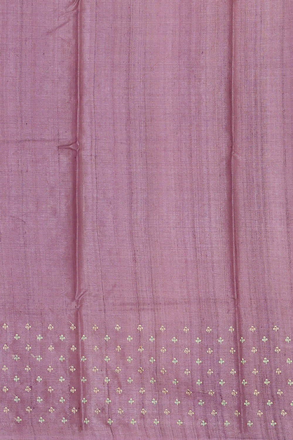 Image of Tussar Silk Lavender Embroidered Saree
